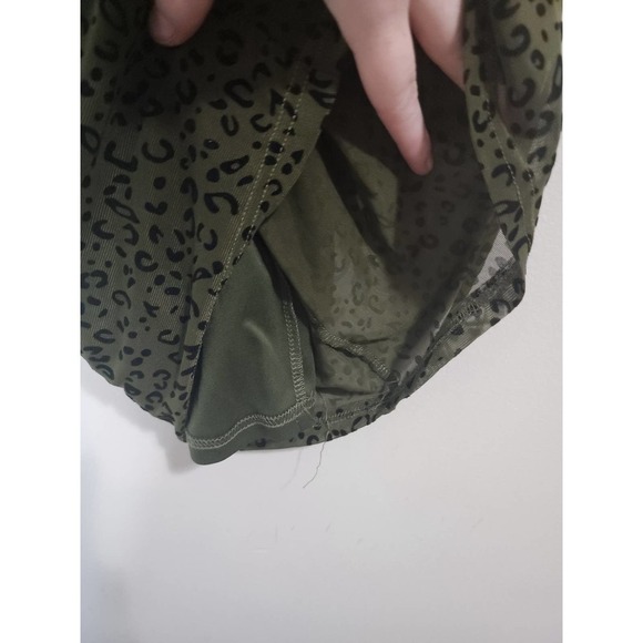 NaaNaa 1/2 Zip Front Green Bodycon Mini Animal Print Women 6 Mesh Dress - Picture 8 of 14